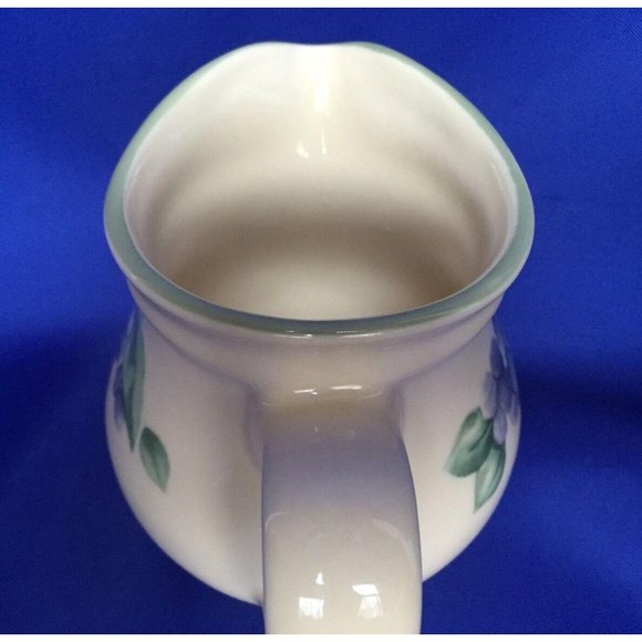 Pfaltzgraff Creamer GARDEN PARTY Pattern Stoneware Pitcher Violets Flowers - Picture 3 of 8